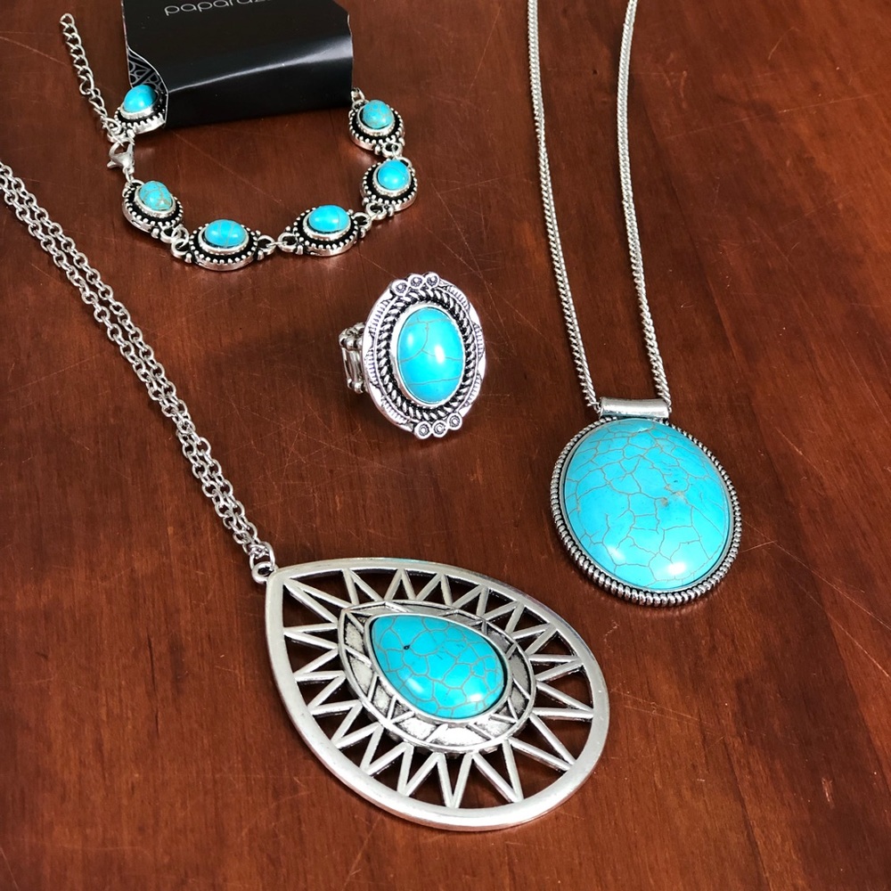 7 pieces of turquoise jewelry lot